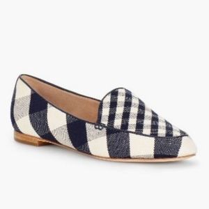 Talbots The Ryan Loafer In Navy-blue & Beige Buffalo Plaid - Size 7